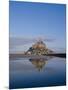 Mont St. Michel (Mont Saint-Michel) Reflected in Water, Manche, Normandy, France, Europe-Charles Bowman-Mounted Photographic Print