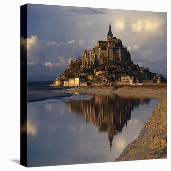 Mont-St-Michel, Normandy. Evening Shot with Reflection-Joe Cornish-Stretched Canvas