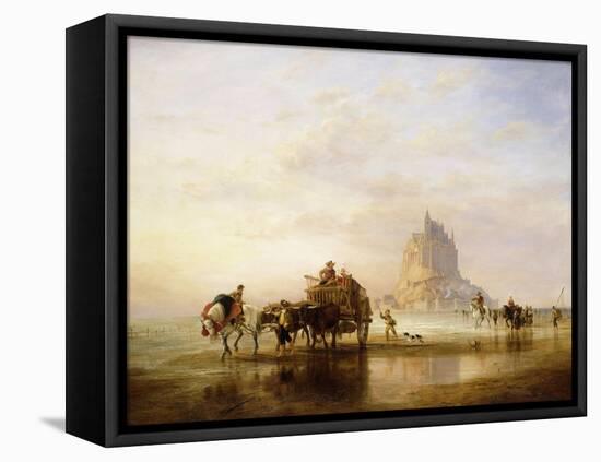 Mont St. Michel, Peasants returning to Pontorson on the approach of the Tide-Edward William Cooke-Framed Stretched Canvas