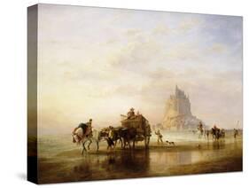 Mont St. Michel, Peasants returning to Pontorson on the approach of the Tide-Edward William Cooke-Stretched Canvas