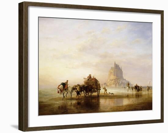 Mont St. Michel, Peasants returning to Pontorson on the approach of the Tide-Edward William Cooke-Framed Giclee Print