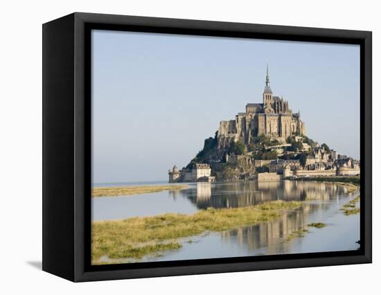 Mont-Tombe and the 12th Century Benedictine Abbey of Mont-St.-Michel, Basse Normandie, France-James Emmerson-Framed Stretched Canvas