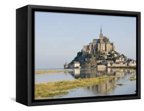 Mont-Tombe and the 12th Century Benedictine Abbey of Mont-St.-Michel, Basse Normandie, France-James Emmerson-Framed Stretched Canvas