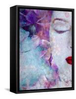 Montage of a Portrait with Flowers and Texture-Alaya Gadeh-Framed Stretched Canvas