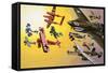 Montage of Aircraft with Colourful Markings-Wilf Hardy-Framed Stretched Canvas