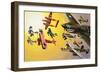 Montage of Aircraft with Colourful Markings-Wilf Hardy-Framed Giclee Print