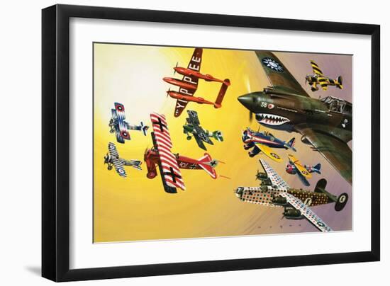Montage of Aircraft with Colourful Markings-Wilf Hardy-Framed Giclee Print