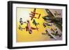 Montage of Aircraft with Colourful Markings-Wilf Hardy-Framed Giclee Print