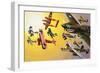 Montage of Aircraft with Colourful Markings-Wilf Hardy-Framed Giclee Print