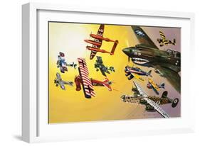 Montage of Aircraft with Colourful Markings-Wilf Hardy-Framed Giclee Print