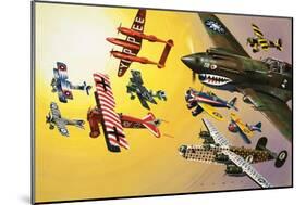 Montage of Aircraft with Colourful Markings-Wilf Hardy-Mounted Giclee Print