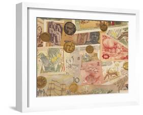 Montage of Coins and Paper Money-Steve Satushek-Framed Photographic Print