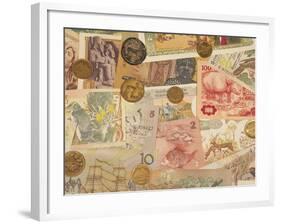 Montage of Coins and Paper Money-Steve Satushek-Framed Photographic Print