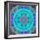 Montage of Flower Photographies in a Symmetrical Ornament, Mandala-Alaya Gadeh-Framed Photographic Print