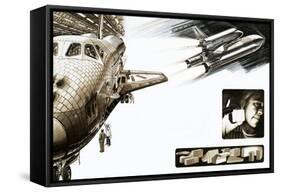 Montage of Images Relating to the Space Shuttle-Wilf Hardy-Framed Stretched Canvas