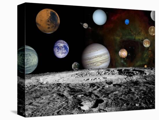 Montage of Images Taken by the Voyager Spacecraft-Stocktrek Images-Stretched Canvas