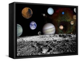 Montage of Images Taken by the Voyager Spacecraft-Stocktrek Images-Framed Stretched Canvas