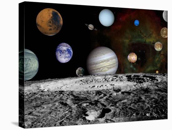 Montage of Images Taken by the Voyager Spacecraft-Stocktrek Images-Stretched Canvas