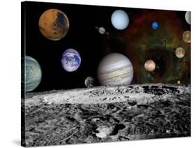 Montage of Images Taken by the Voyager Spacecraft-Stocktrek Images-Stretched Canvas