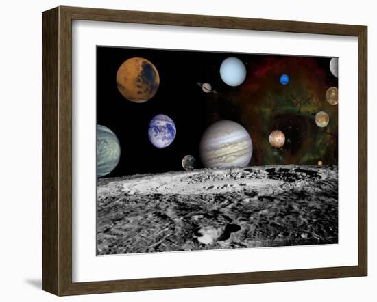 Montage of Images Taken by the Voyager Spacecraft-Stocktrek Images-Framed Premium Photographic Print