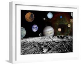 Montage of Images Taken by the Voyager Spacecraft-Stocktrek Images-Framed Premium Photographic Print
