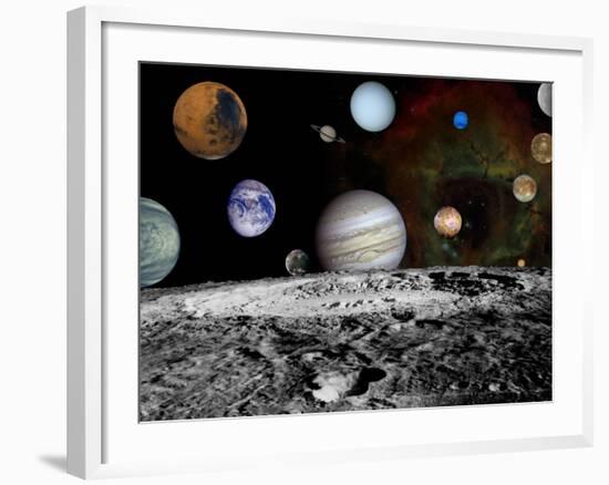 Montage of Images Taken by the Voyager Spacecraft-Stocktrek Images-Framed Photographic Print