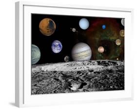 Montage of Images Taken by the Voyager Spacecraft-Stocktrek Images-Framed Photographic Print