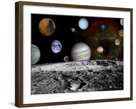 Montage of Images Taken by the Voyager Spacecraft-Stocktrek Images-Framed Photographic Print