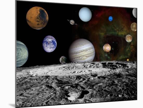 Montage of Images Taken by the Voyager Spacecraft-Stocktrek Images-Mounted Photographic Print