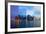 Montage of Manhattan Skyline Night to Day - New York - Usa-Samuel Borges-Framed Photographic Print