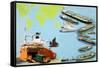 Montage of Ships from the Very Large Crude Carrier to Far Smaller Cargo and Passenger Ships-Clifford Meadway-Framed Stretched Canvas