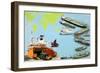 Montage of Ships from the Very Large Crude Carrier to Far Smaller Cargo and Passenger Ships-Clifford Meadway-Framed Giclee Print