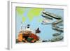 Montage of Ships from the Very Large Crude Carrier to Far Smaller Cargo and Passenger Ships-Clifford Meadway-Framed Giclee Print