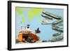 Montage of Ships from the Very Large Crude Carrier to Far Smaller Cargo and Passenger Ships-Clifford Meadway-Framed Giclee Print