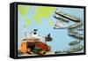 Montage of Ships from the Very Large Crude Carrier to Far Smaller Cargo and Passenger Ships-Clifford Meadway-Framed Stretched Canvas
