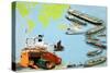 Montage of Ships from the Very Large Crude Carrier to Far Smaller Cargo and Passenger Ships-Clifford Meadway-Stretched Canvas