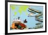 Montage of Ships from the Very Large Crude Carrier to Far Smaller Cargo and Passenger Ships-Clifford Meadway-Framed Giclee Print