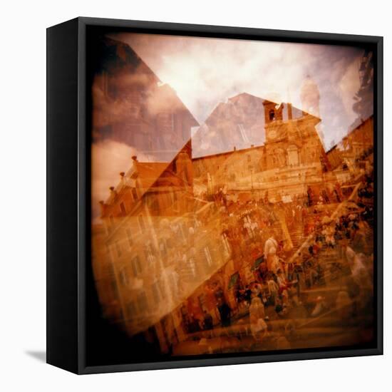 Montage of the Spanish Steps, Rome, Italy-Nancy & Steve Ross-Framed Stretched Canvas