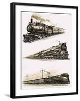 Montage of Us Trains-John S. Smith-Framed Giclee Print