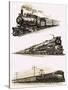 Montage of Us Trains-John S. Smith-Stretched Canvas