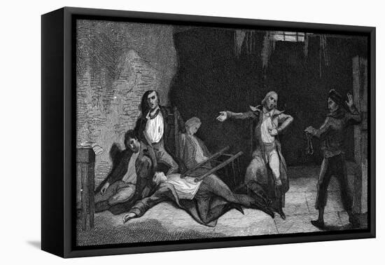 Montagnards' Suicide-Ary Scheffer-Framed Stretched Canvas