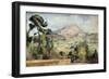 Montagne Sainte-Victoire - Oil on Canvas, 1890-Paul Cezanne-Framed Giclee Print