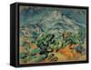 Montagne Sainte Victoire-View from the South West-Paul Cézanne-Framed Stretched Canvas