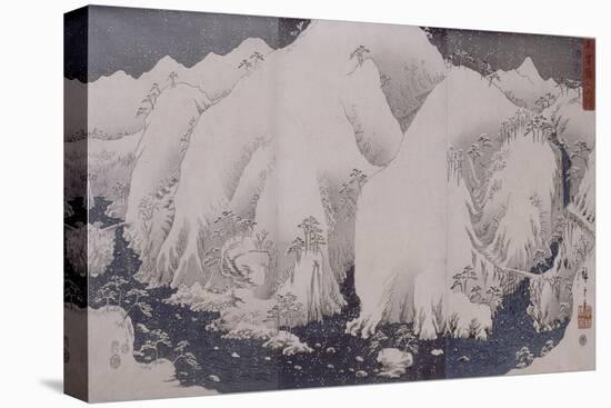 Montagnes et rivières sur la route de Kiso. Neige-Ando Hiroshige-Stretched Canvas