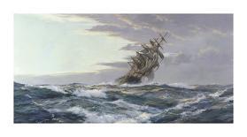 In a Naval Engagement off Heligoland the "Lion" Sinks a German Cruiser-Montague Dawson-Photographic Print