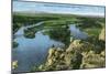 Montana - Aerial View of the Source of the Missouri River, Three Forks, c.1922-Lantern Press-Mounted Art Print