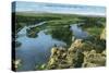 Montana - Aerial View of the Source of the Missouri River, Three Forks, c.1922-Lantern Press-Stretched Canvas