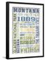 Montana - Barnwood Typography-Lantern Press-Framed Art Print