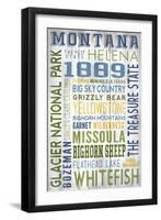 Montana - Barnwood Typography-Lantern Press-Framed Art Print