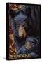 Montana - Bear Mosaic-Lantern Press-Stretched Canvas
